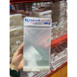 ถุงแก้ว OPP เจาะรูแขวน หัวใส มีแถบกาวในตัว สำหรับใส่แมส แพ็ค 100 ใบ (หน่วยเป็นนิ้ว)