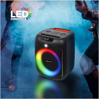 AJ ลำโพงบลูทูธ รุ่น X65 60วัตต์ เชื่อมต่อ 2ตัวได้ เบสเเน่น ไฟ LED แถมไมค์ลอย+อุปกรณ์ครบชุด ประกัน1ปี