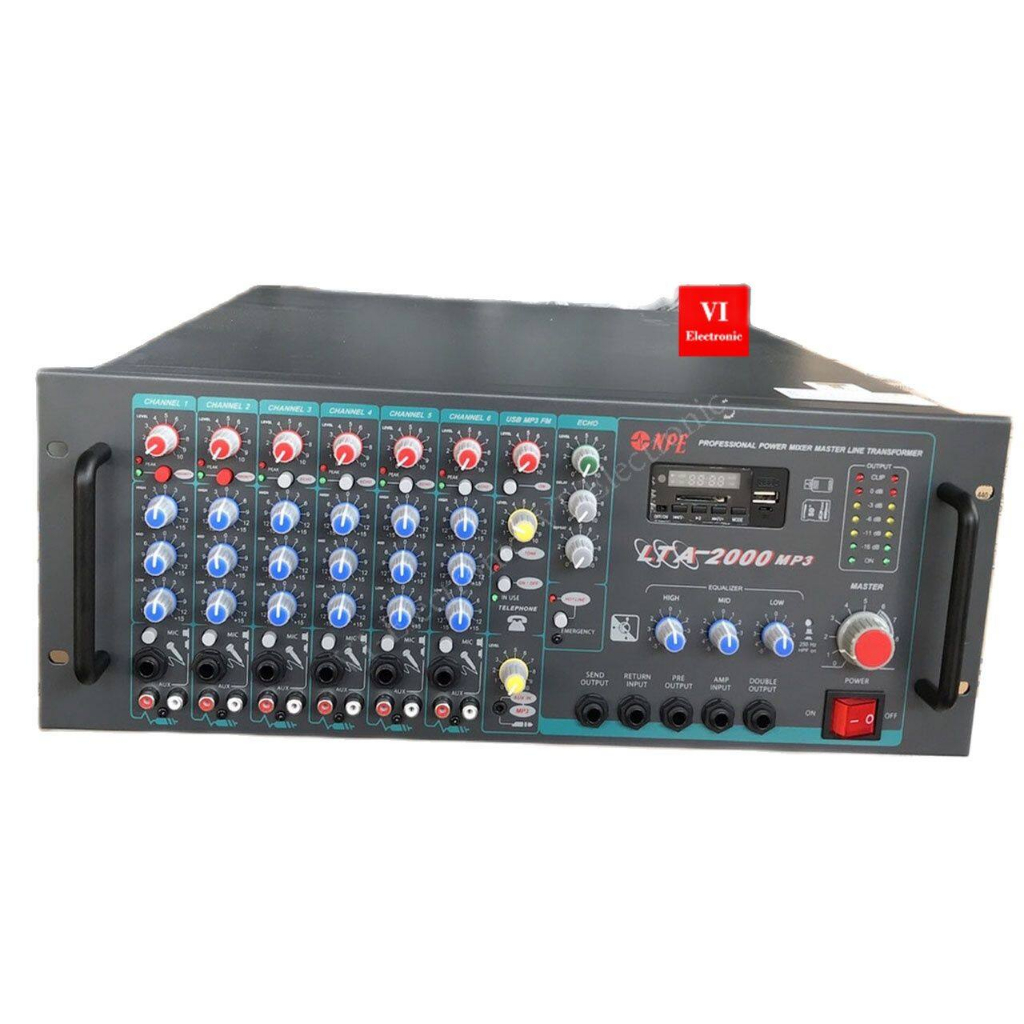 เครื่องขยายเสียงNPE LTA-2000MP3 พาวเวอร์มิกเซอร์เสียงตามสาย 2000 วัตต์ MP3 USB,Bluetooth