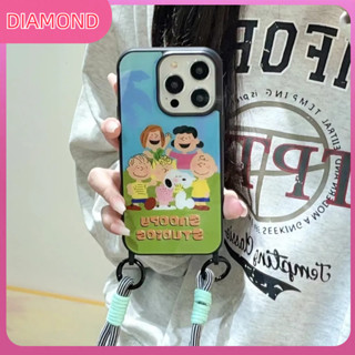 💲คูปองเคลม💲เคสไอโ case for iphone 11 12 ครอบครัวสนูปปี้ มีโซ่ เคส 14 13 12 11 pro max ซิลิโคนเหลวมีความทนทาน