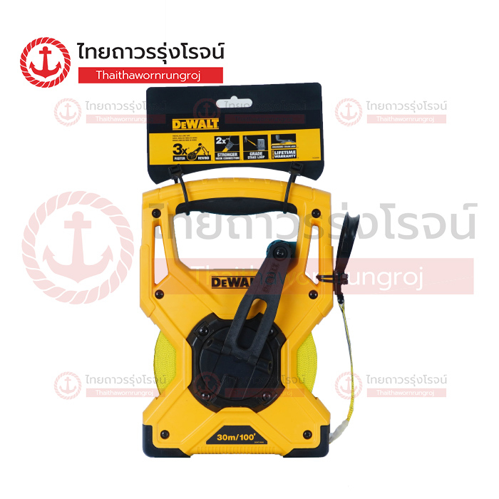 DEWALT เทปวัดสายไฟเบอร์ 100เมตร รุ่น DWHT34067 เทปวัด ตลับเมตร สายวัด