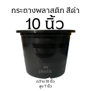 กระถางดำ 10 นิ้ว พลาสติก กระถาง
