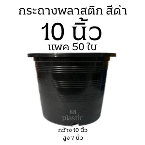 (50ใบ) กระถางดำ 10 นิ้ว พลาสติก
