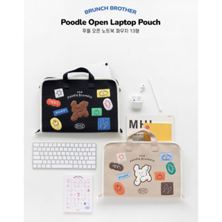 Romane Brunch Brother 13 Type Poodle open Laptop Pouch กระเป๋าใส่โน้ตบุ๊ค ลายลิขสิทธิ์แท้จากโรมาเน่ Made in Korea