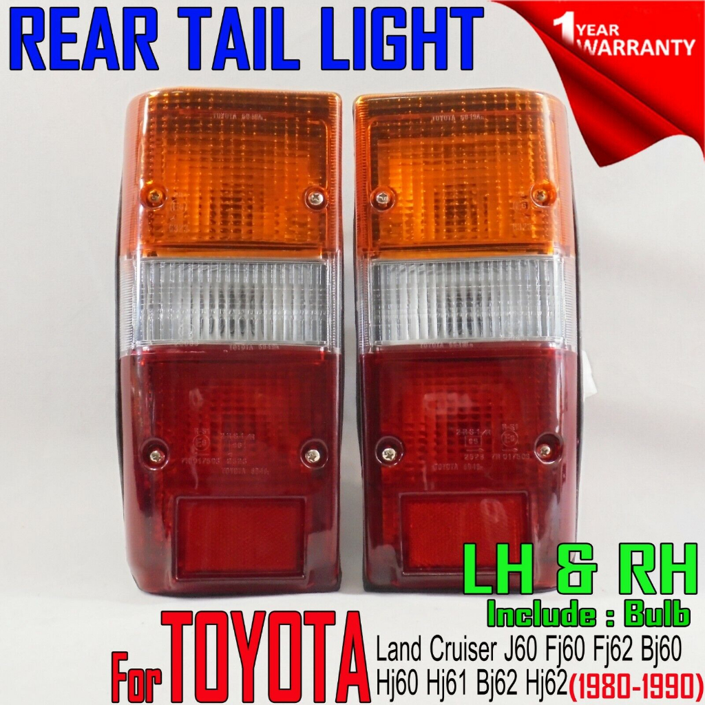 For Toyota Land Cruiser J60 FJ60 FJ62 BJ60 HJ60 HJ61 BJ62 HJ62 Tail Light Pair