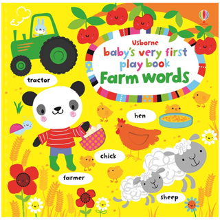 Usborne books Babys very first play book farm words หนังสือ คำศัพท์ภาษาอังกฤษ  สำหรับเด็กแรกเกิดขึ้นไป