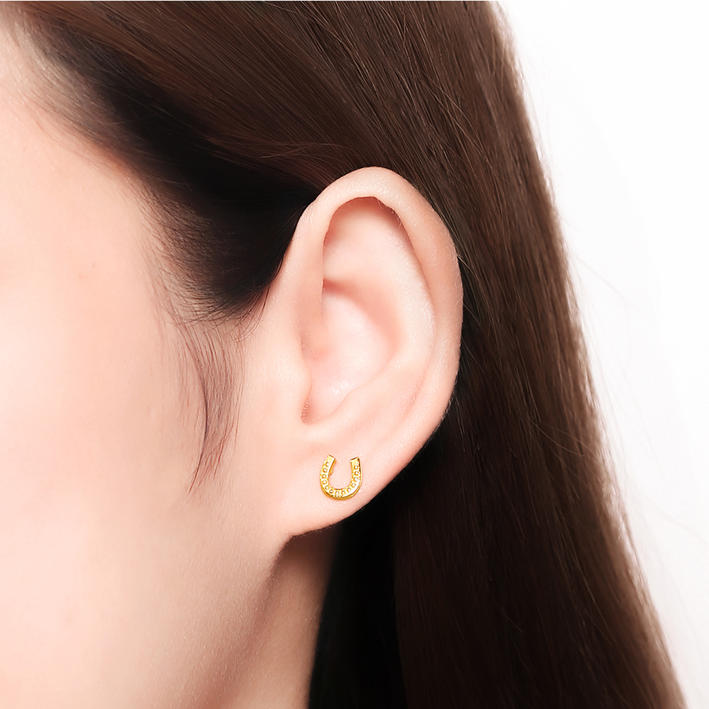 PRIMA ต่างหูทองคำ 99.9% รูปเกือกม้า รหัสสินค้า 111E4167-18 - รูปที่ 2