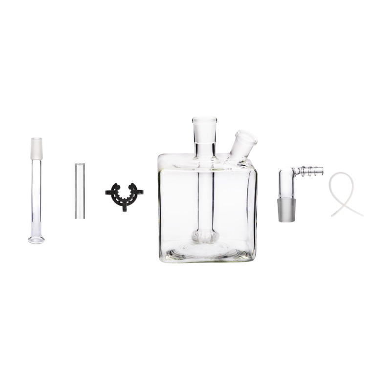 Clear Cube Bong ทรงสีเหลี่ยมมี 2 รู สีใส (CK256)