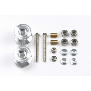 โรลถ้วยเงิน 12-13mm &lt;Tamiya 15398 - Double Aluminum Rollers (13-12mm.)&gt; ของใหม่แท้100%