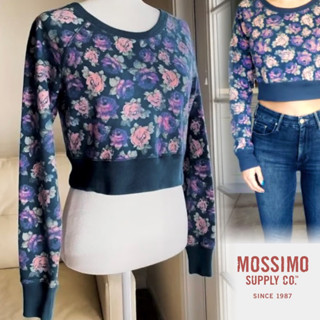 Mossimo Long Sleeve Crop Top Floral A40