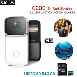 SJCAM C200 4K Wifi Waterproof Small Mini Action Camera กล้องแอคชั่น กันน้ำ IP68 5m. (ของแท้ มีสินค้าพร้อมจัดส่ง)