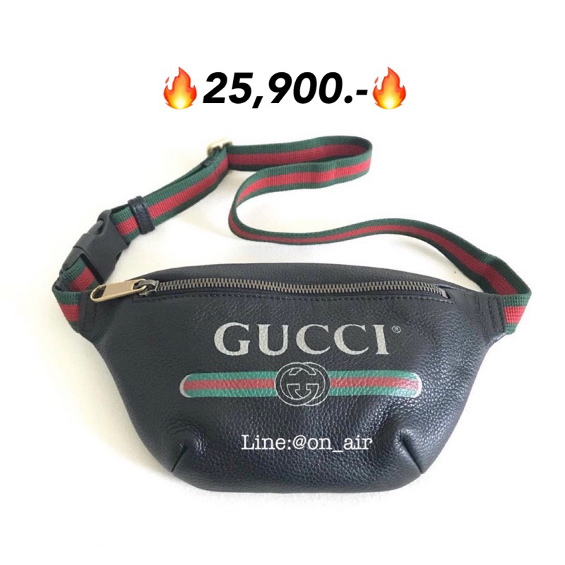 New gucci print small leather belt bag สุดฮิต