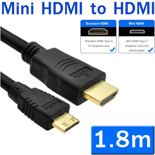 HDMI mini to HDMI cable 1.8M - Black