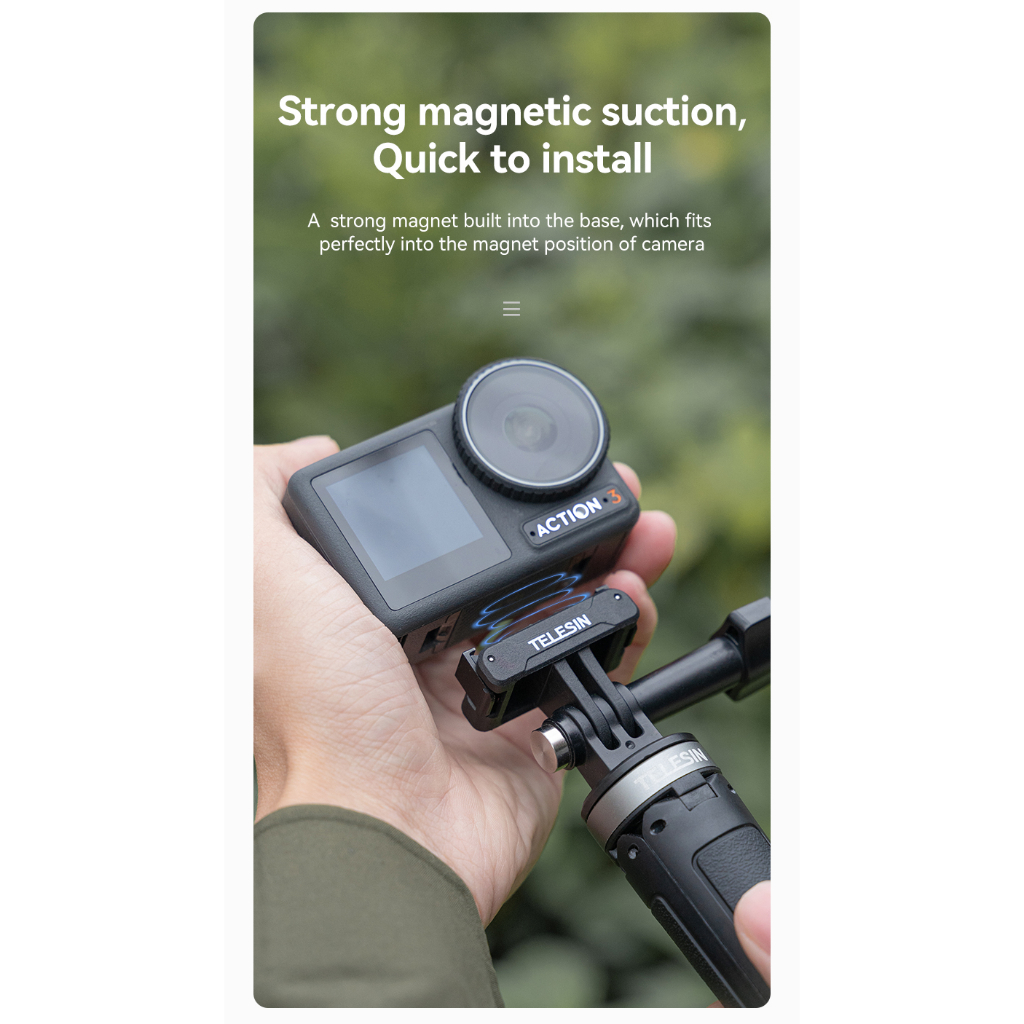 TELESIN Magnetic Two-claw Adapter for DJI ACTION 3/4 (OA-TPM-T04)