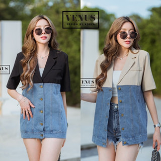 🌈🌿🌸🌺🌼🤎💙🧡🇰🇷 Jeans Patch Plain Short Sleeve Suit