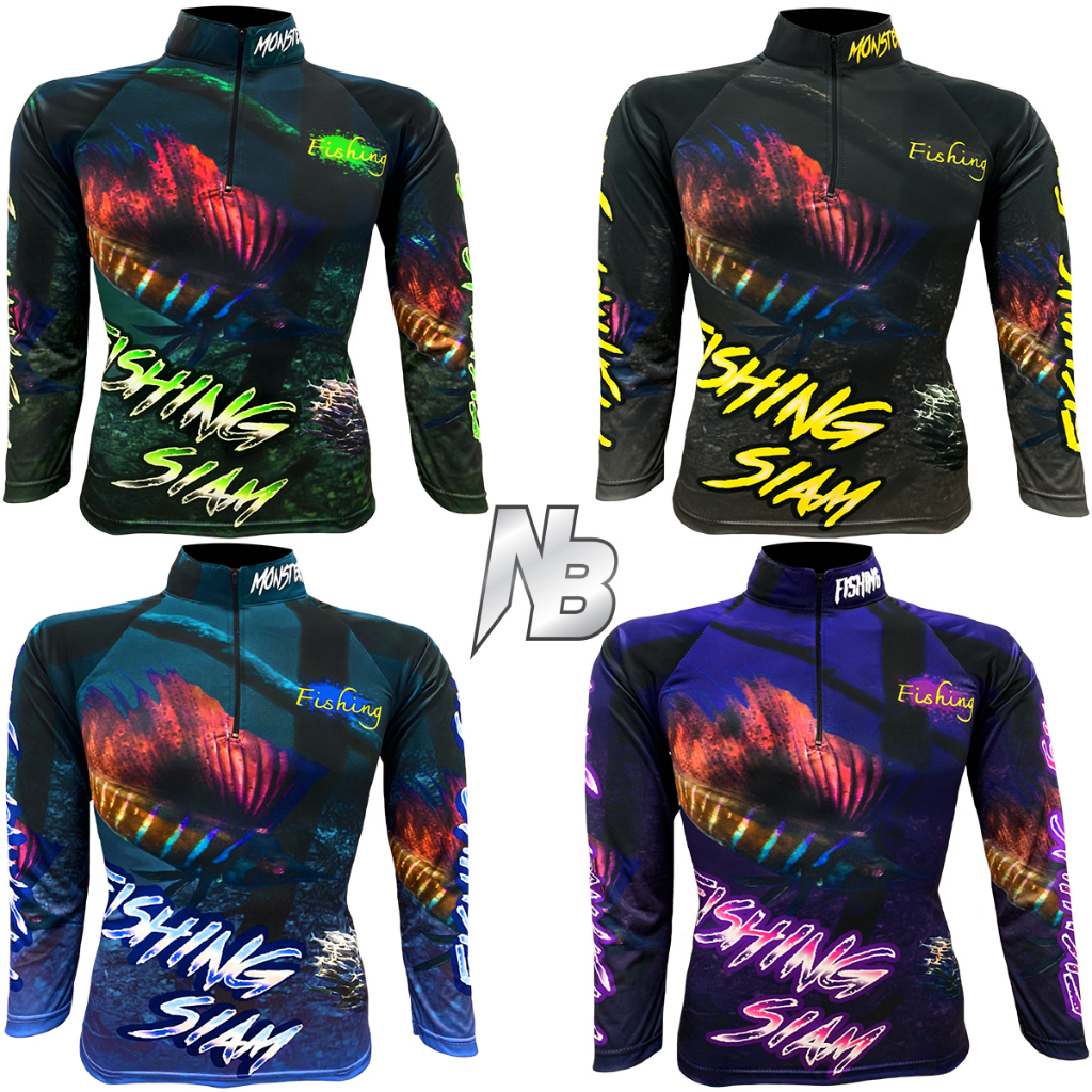 เสื้อตกปลา,ปั่นจักรยาน Set สี 16 Fishing Siam มีให้เลือก 4 สี (สินค้าพร้อมจัดส่ง) ป้องกันแสง UV