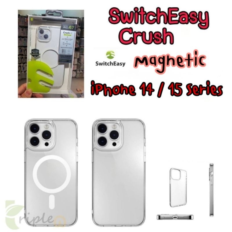 (iPhone16 มาจ้า)Switcheasy Crush Magnetic เคสใสกันกระแทก iPhone 15 /15 Plus / 15 Pro / 15 ProMax/14 / 14 Plus / 14 Pro