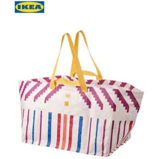 OMSESIDIG เอิมเซซีดิก ถุงหิ้ว, ลายทาง ม่วงไลแลค, 55x37x37 ซม./71 ลิตร IKEA