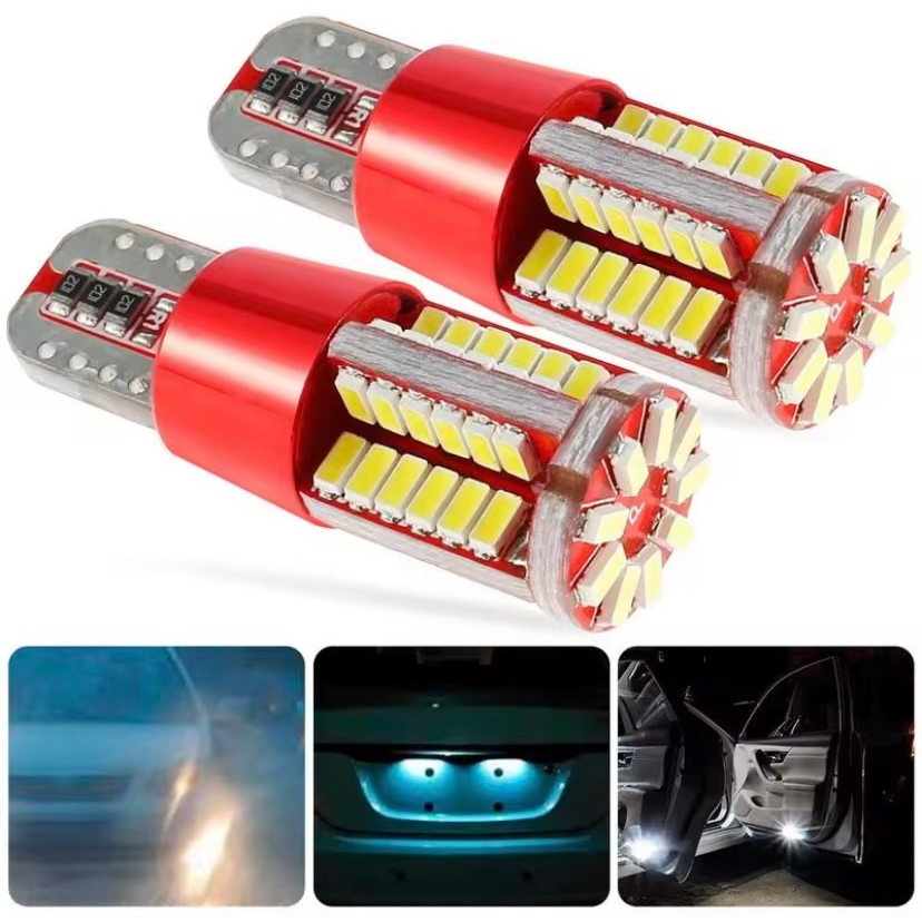 พร้อมส่งจากไทย ไฟหรี่ LED T10 (มี 7สี ให้เลือก) 3014 57SMD(ซิพ) 2 หลอด 12V
