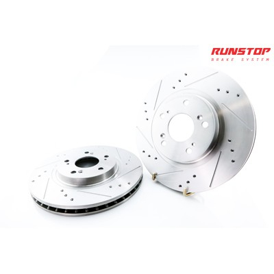 RUNSTOP จานเบรคหน้า ลายเจาะรูเซาะร่อง ขนาดเดิม 290 SUZUKI รุ่นรถ CARIBIAN, JIMMY, VITARA 3DOORS (ราคาต่อคู่)