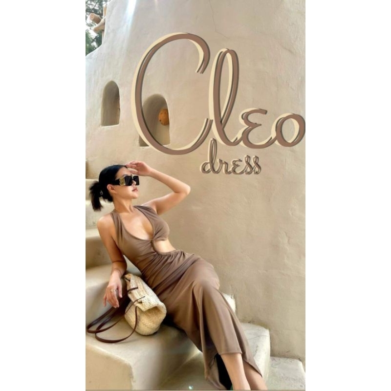 (มือ1)งานร้าน Jolie Store(L)::เดรส Cleo คล้องคอเว้าเอวผ้าสเปนเดกหนา [6/03]