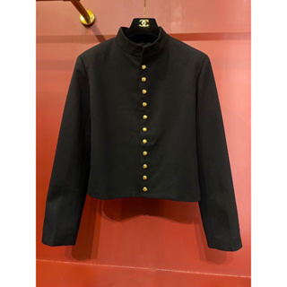 CELINE MILITARY JACKET IN DIAGONAL WOOL เสื้อคลุม ผ้าวูล สวยมาก แต่งกระดุมหน้า ซับใน ซีลีน เซลีน