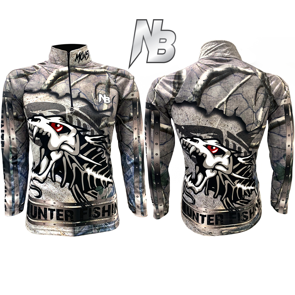 เสื้อตกปลา,ปั่นจักรยาน Set สี 5 Iron Bone Hunter Fishing มีให้เลือก 4 สี (สินค้าพร้อมจัดส่ง) ป้องกันแสง UV