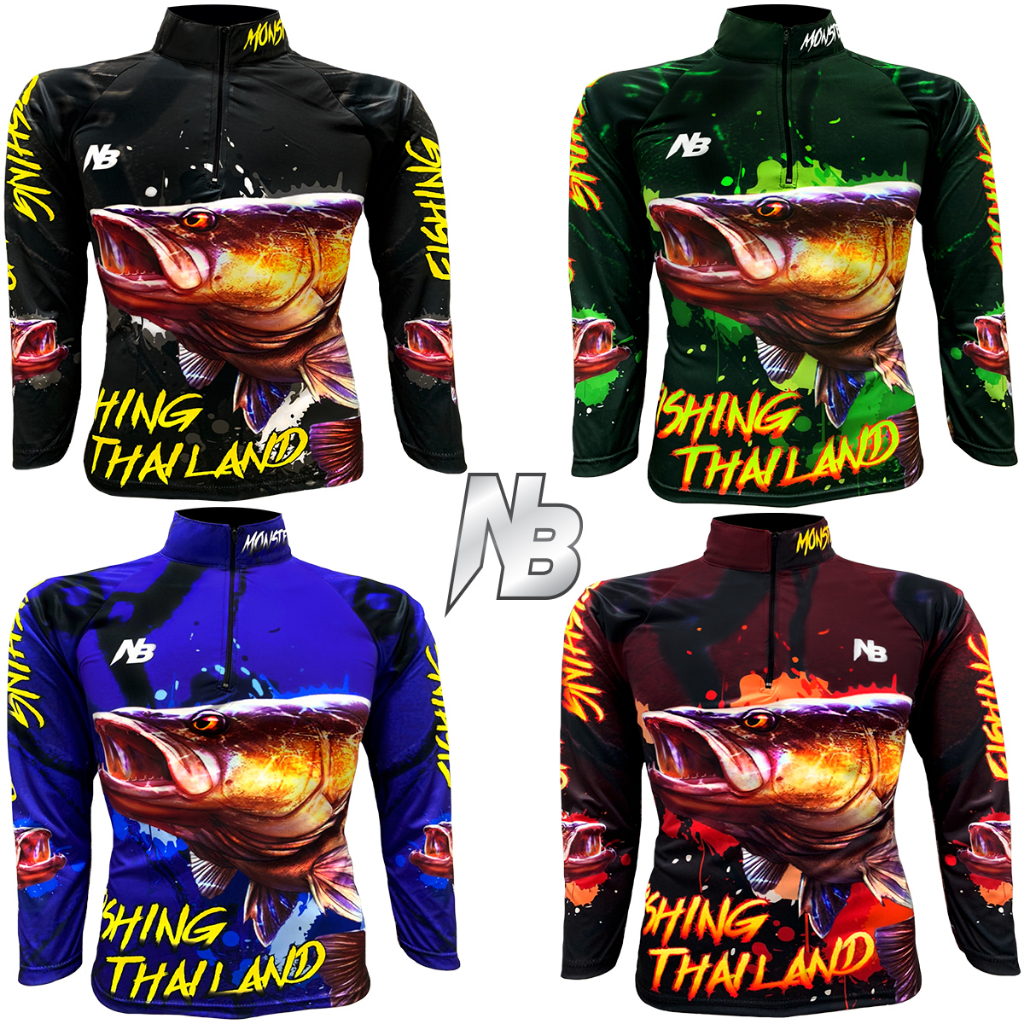 เสื้อตกปลา,ปั่นจักรยาน Set สี 11 Fishing Thailand มีให้เลือก 4 สี (สินค้าพร้อมจัดส่ง) ป้องกันแสง UV