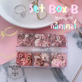 กลิตเตอร์ Set Box B (RoseGold Hologram) เซ็ตกลิตเตอร์ 6แบบ