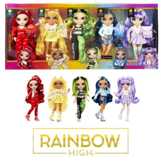 พร้อมส่ง นำเข้า🇺🇸 ตุ๊กตา Rainbow High Junior Jr High Limited Exclusive 5 ชิ้น  ชุดตุ๊กตาแฟชั่น Rain ราคา 3,990.- บาท