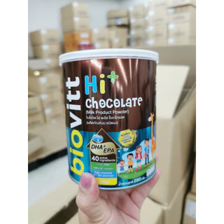 Biovitt-HI-Chocolate อาหารเสริมสำหรับเด็ก รสช็อกโกแลต เพิ่มสูง บำรุงกระดูก เสริมภูมิ ขนาด 280g