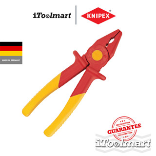 KNIPEX คีมปากจิ้งจก 98 62 01 ขนาด 180 มิล (หุ้มฉนวนกันไฟ) (Flat Nose Pliers of plastic insulating) VDE