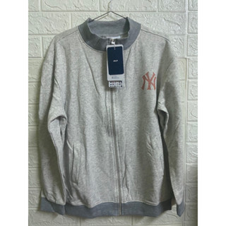 สเวตเตอร์ซิบหน้า mlb ny unisex grey M