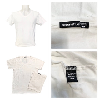 alternative made in Vietnam เสื้อยืด แขนสั้น คอวี สีขาว Size M