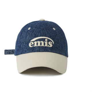 [สินค้าของแท้100% พร้อมส่ง] Emis : NEW LOGO DENIM BALL CAP-DARK BLUE DENIM/IVORY