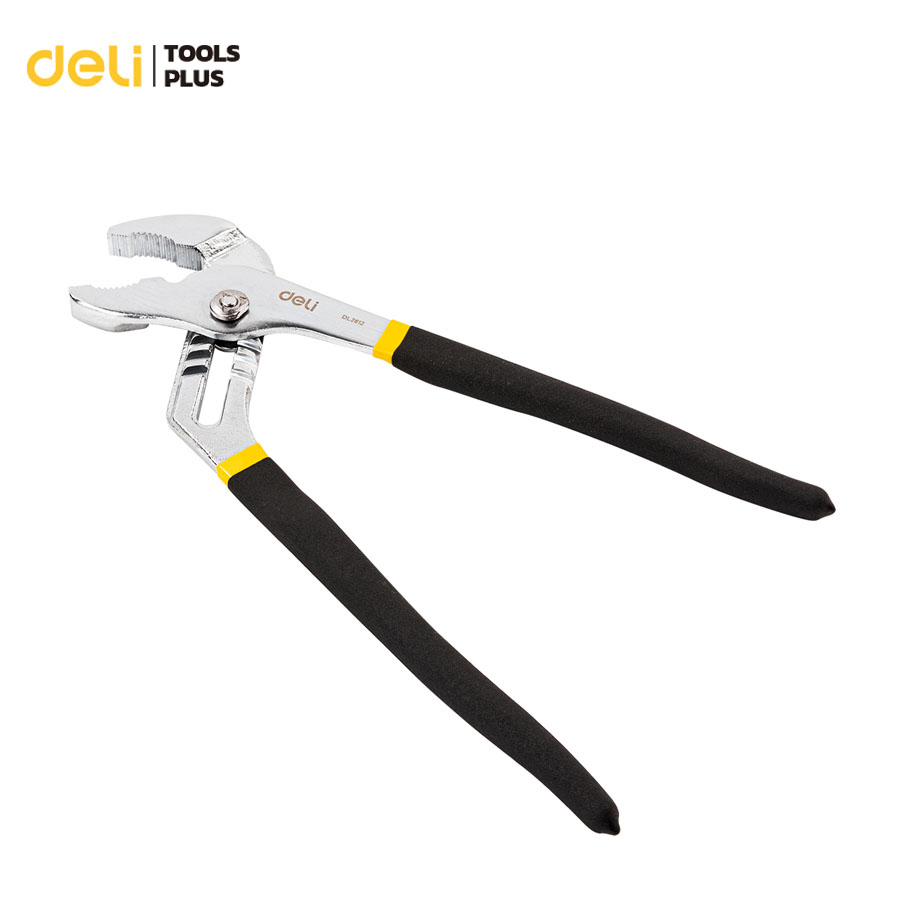 Deli คีมคอม้า คีมจับท่อประปา ประแจคอม้า ประแจจับท่อ ขยายปากได้ เครื่องมือช่าง Pump Pliers