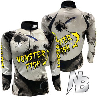 เสื้อตกปลา,ปั่นจักรยาน EW Silver Gold Monster Fish ป้องกันแสง UV