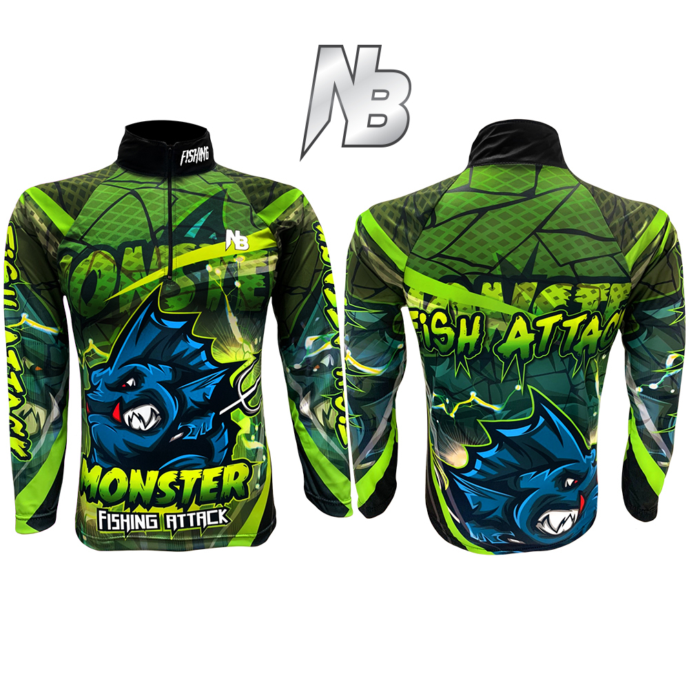 เสื้อตกปลา,ปั่นจักรยาน Set สี 27 Monster Fishing Attack มี 4 สี (สินค้าพร้อมจัดส่ง) ป้องกันแสง UV