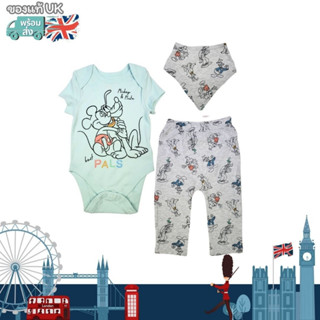 (พร้อมส่ง 6-18M) เซ็ทบอดี้สูท มิกกี้เมาส์ Mickey mouse ชุดหมีเด็ก bodysuit ดิสนีย์แท้ UK