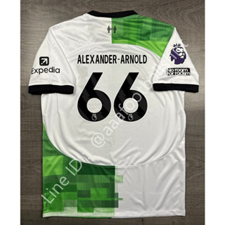 เสื้อฟุตบอล เกรด แฟนบอล ลิเวอร์พูล Away เยือน 2023/24 อาร์ม EPL 66 ALEXANDER-ARNOLD