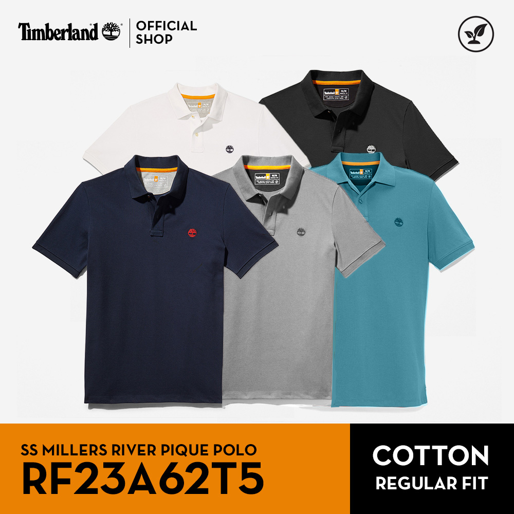 Timberland men's SS MILLERS RIVER PIQUE POLO เสื้อโปโล (RF23A62T5)