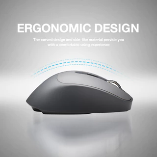 เมาส์ไร้สาย Ergonomic Mouse IWACHI i6 สีเทา ใช้งานได้หลายอุปกรณ์ เสียงคลิกเงียบ ไร้เสียงรบกวน