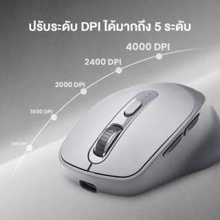 เมาส์ไร้สาย Ergonomic Mouse IWACHI i6 สีเทา ใช้งานได้หลายอุปกรณ์ เสียงคลิกเงียบ ไร้เสียงรบกวน