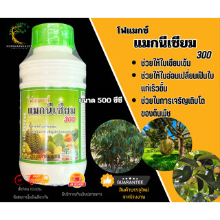 โฟแมกซ์ แมกนีเซียม 300 (Phomax Mg 300) (ผลิต 221265) ช่วยให้ใบพืชเขียวเข้ม ขนาด 500 มิลลิลิตร จำนวน 1 ชิ้น