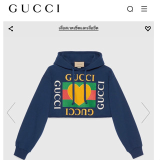 SWEATER HOODIE GUCCI สเวตเตอร์ เสื้อฮู้ด แขนยาว กุชชี่