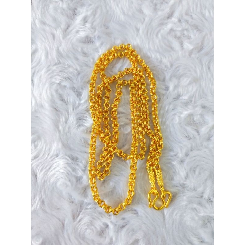 S57สร้อยคอห่วงคู่ หนัก2สลึง แถมฟรีตะขออีก1ชิ้น งานสวยเหมือนจริง