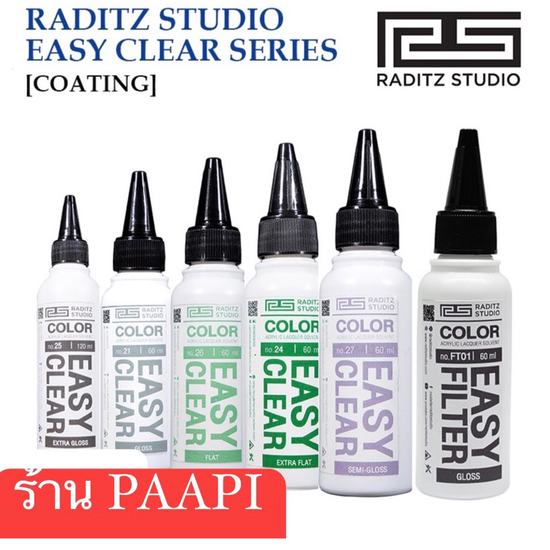สีแอร์บรัช [RADITZ STUDIO] No21-27 EASY CLEAR COATING SERIES Pre-Thinned Paint ForGundam Plastic Model&AirbrushPainting