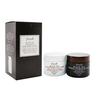 FRESH - ชุด Black Tea Age-Delay For Night &amp; Day: Black Tea Instant Perfecting Mask 100ml + Black Tea Firming Overnight Mask 100ml - 2x100ml/3.3oz