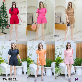 TW18852 Set 2 ชิ้น #สาวอวบ เซทงานน่ารัก+กางเกงขาสั้น