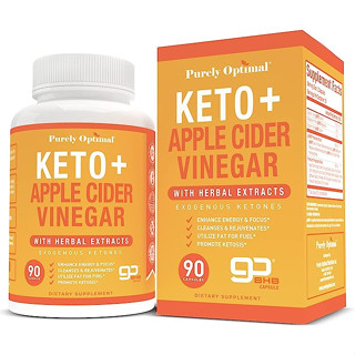 Purely optimal keto+ apple cider vinegar 90 Capsules -exp.04/25- ช่วยเพิ่มพลังงาน สนับสนุนการเผาผลาญ ช่วยจัดการความหิว